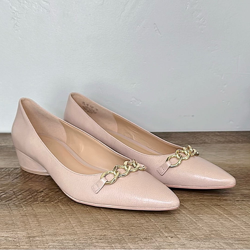 Naturalizer Womens Becca Pointed Toe Low Heel Flats Warm Fawn Tan Leather Sz 11W - Picture 4 of 11